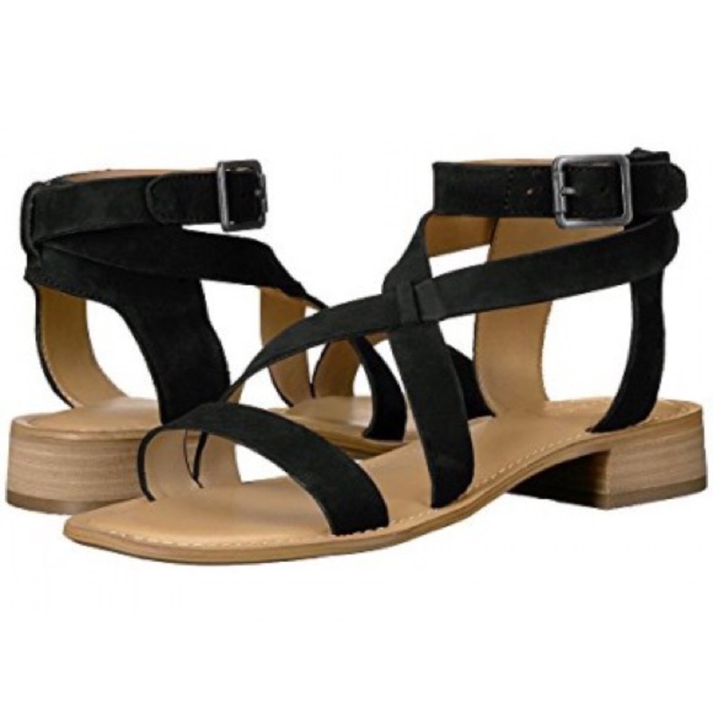 Franco Sarto Alora Black Suede Sandals 8874149